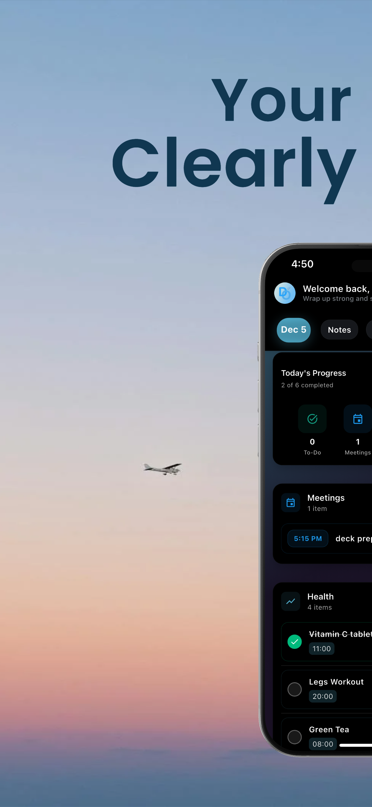 DoMind Dashboard - Your clearly organized daily planner